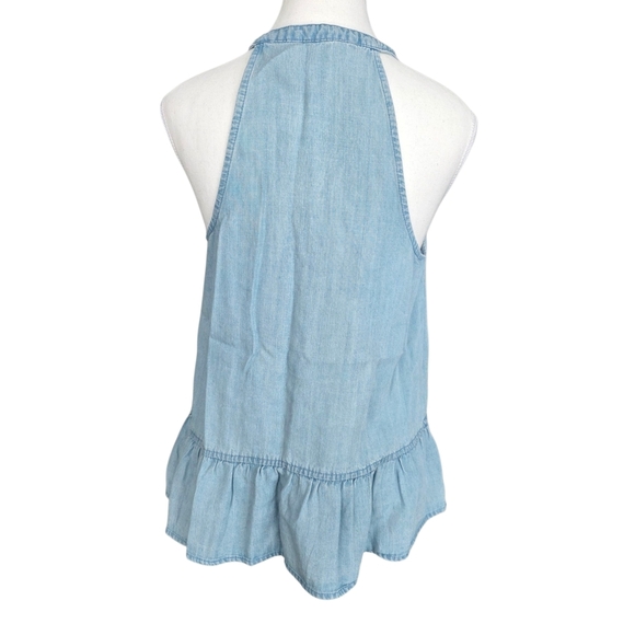 LoveStitch Denim Peplum Sleeveless Tank Top Size Medium - Picture 2 of 7